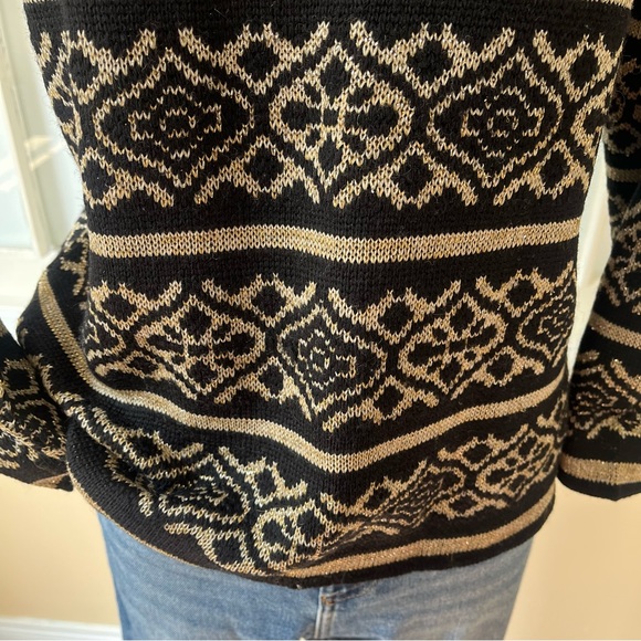 Vintage black gold metallic abstract sweater - Picture 6 of 10